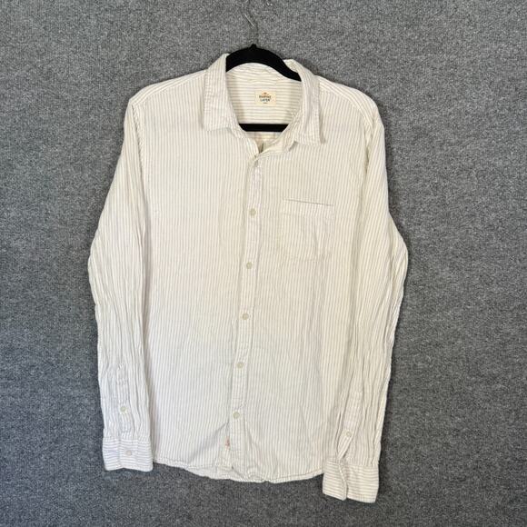 Marine Layer Other - Marine Layer Shirt Mens Large White Striped Soft Knit Button Up Casual